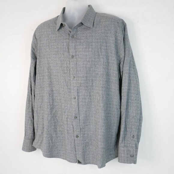 UNTUCKit Casalferro Shirt Mens XXL Gray Plaid Houndstooth Lt weight Flannel L/S - Picture 3 of 10